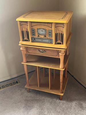 LOT 85Y: Excalibur Model RD54 Combination Record Player, CD Player, Radio w/ Stand