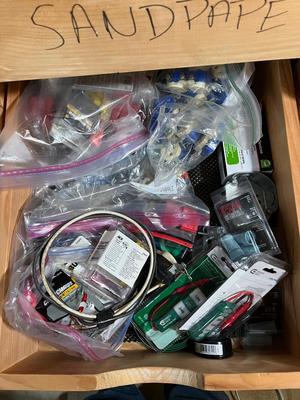 LOT 100B: Contents of Tool Bench - Big Lot of Mixed Tools and Hardware