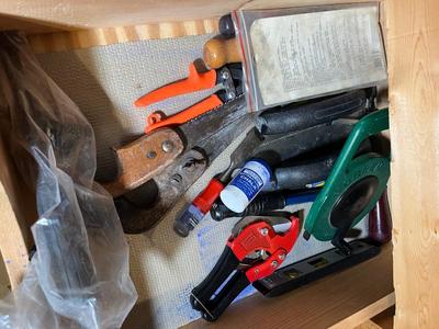 LOT 100B: Contents of Tool Bench - Big Lot of Mixed Tools and Hardware