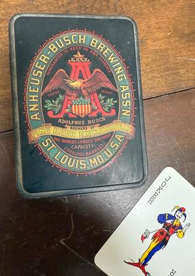 Vintage Budweiser Playing Cards Collectible Tin – Anheuser-Busch St. Louis Classic Set with Playing Cards