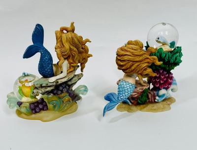 Sale Photo Thumbnail #125: Limited edition pieces, In fair to good, previously owned condition.  The lighter blue mermaid has a chip off her hair that is not very noticeable.