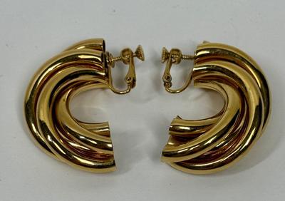 Sale Photo Thumbnail #260: Half-circle gold-tone swirls, great condition.