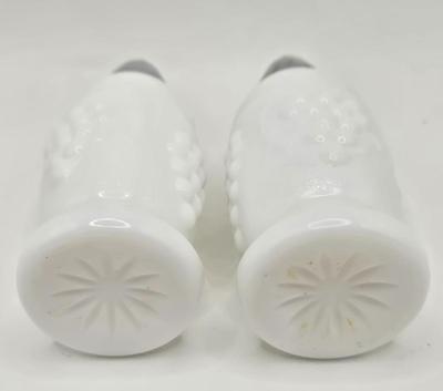 LOT 1K: Vintage Milk Glass Vase, Creamer and Sugar, Salt and Pepper, Divided Serving Dish, Butter Dish, and More