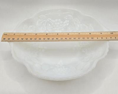 LOT 1K: Vintage Milk Glass Vase, Creamer and Sugar, Salt and Pepper, Divided Serving Dish, Butter Dish, and More