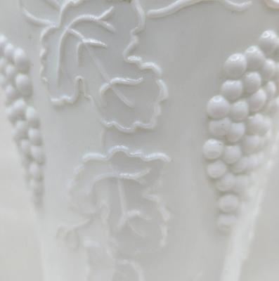 LOT 1K: Vintage Milk Glass Vase, Creamer and Sugar, Salt and Pepper, Divided Serving Dish, Butter Dish, and More