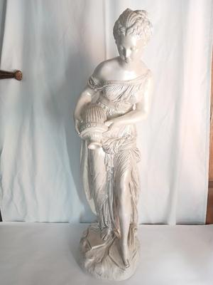 Vintage Classical Garden Statue – Lady with Urn, Composite Stone Finish