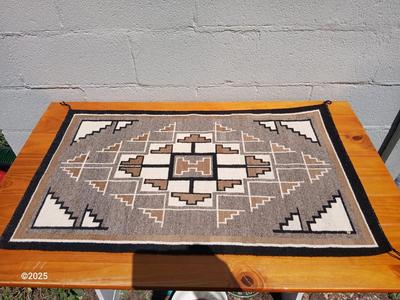 Handwoven Navajo-Style Rug | Earth Tones & Geometric Pattern