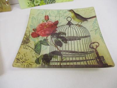 Decorative Glass Trinket Plates 6" x 6"