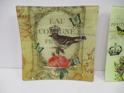 Decorative Glass Trinket Plates 6" x 6"