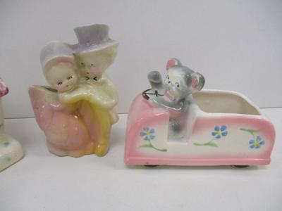 Rubens Bear Pottery Vintage Pottery Couple Vintage Thames Japan Christmas Snowman Bookends Hand Painted Book Ends