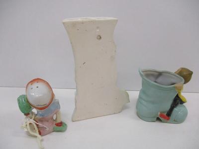 Salt Shaker Dutch Girl Wall Pocket Planter Love Birds Japan Elf Pixie Boot Planter