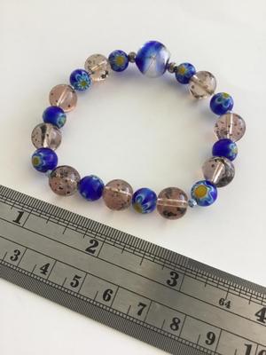 Beautiful blue stretchy fashion beaded bracelet