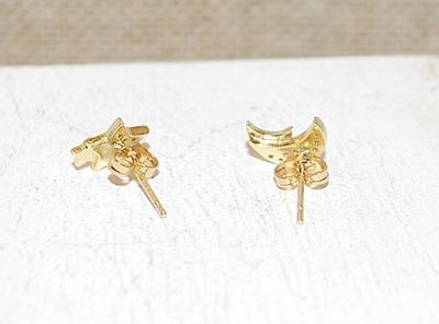 Small "Stars & Moon" Earrings Set (½") with a Stud Style Clasp