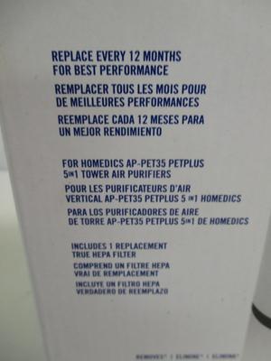HoMedics Total Clean Pet Plus Replacement True Hepa Filter