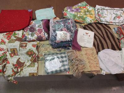 Assortment Of Lines Table Cloths Place Mats Patches