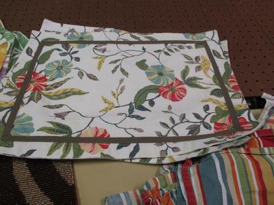 Assortment Of Lines Table Cloths Place Mats Patches