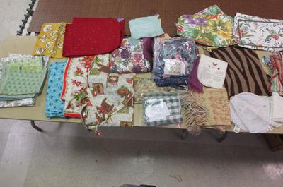 Assortment Of Lines Table Cloths Place Mats Patches