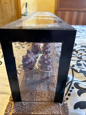 CAST IRON CLYDESDALES PULLING A COVERED WAGON