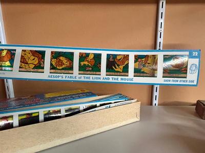 1961 PULL A SHOW PROJECTOR SLIDES AND FISHER PRICE PULL TOY PELICAN