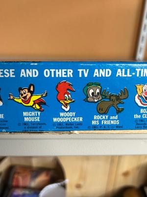 1961 PULL A SHOW PROJECTOR SLIDES AND FISHER PRICE PULL TOY PELICAN