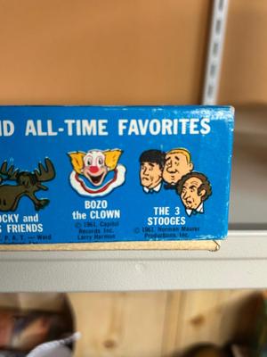 1961 PULL A SHOW PROJECTOR SLIDES AND FISHER PRICE PULL TOY PELICAN