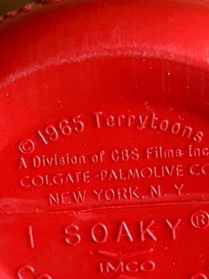 1965 SOAKY BUBBLE BATH CHARACTER BOTTLES