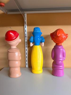 1965 SOAKY CARTOON CHARACTER BUBBLE BATH BOTTLES