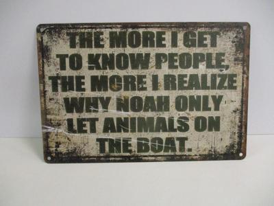 Retro Metal Tin Sign Approx 11 3/4" x 7 3/4"