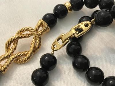 Beautiful vintage, Napier beaded necklace, gold accent