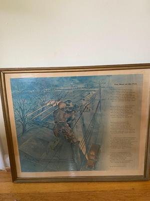 "The Man on the Pole," Poemand Art framed piece.