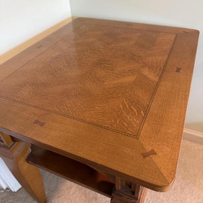 Inlaid Wooden End Table with Shelf (PB-HS)