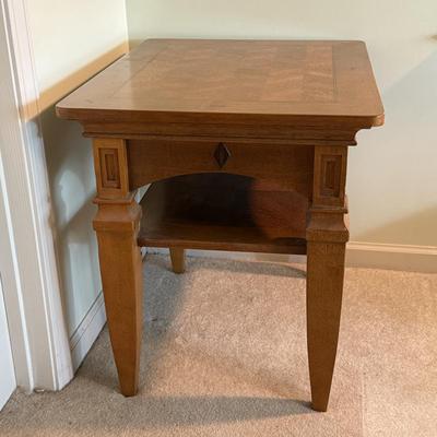 Inlaid Wooden End Table with Shelf (PB-HS)