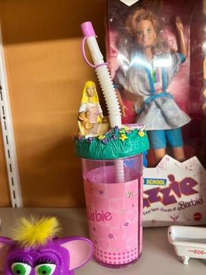 1988 COOL TEEN COUSIN OF BARBIES JAZZIE CHELSEA, DRINK CUPS , LUNCH BOX AND MORE
