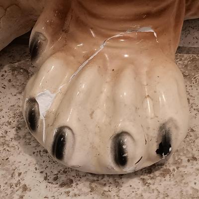 LOT 28: MCM 3ft Ceramic Lion Statue