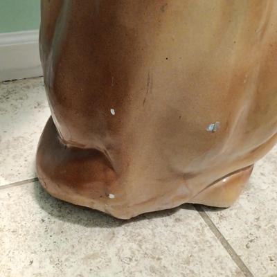 LOT 28: MCM 3ft Ceramic Lion Statue