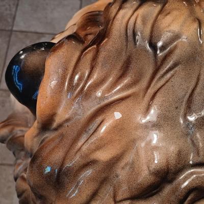 LOT 28: MCM 3ft Ceramic Lion Statue