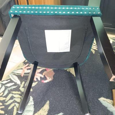 LOT 29: Round Pedestal Table with (2) Velvet Dining Chairs
