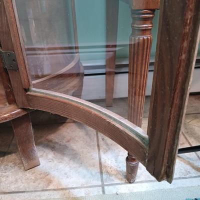 LOT 30: Vintage Curved Glass Curio Cabinet