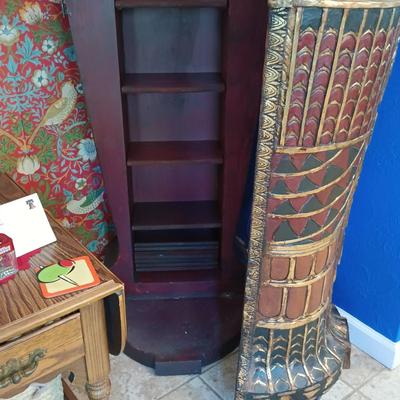 LOT 32: Life Size 6ft Wood King Tut Sarcophagus Cabinet