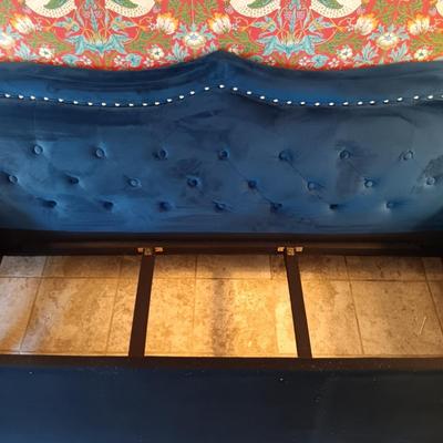 LOT 33: US Pride Furniture Blue Velvet Sofa