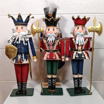 LOT 34: Collection of Nutcrackers with Wood Side Table