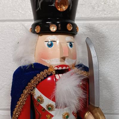 LOT 34: Collection of Nutcrackers with Wood Side Table