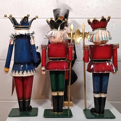 LOT 34: Collection of Nutcrackers with Wood Side Table