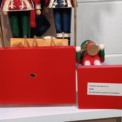 LOT 34: Collection of Nutcrackers with Wood Side Table