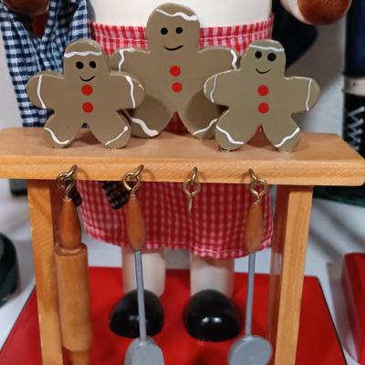 LOT 34: Collection of Nutcrackers with Wood Side Table