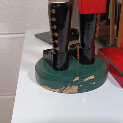 LOT 34: Collection of Nutcrackers with Wood Side Table