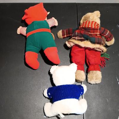LOT 39: Christmas Plush- Cabbage Patch Elf, Homerbest Standing Mouse, HugFun Penguin & More