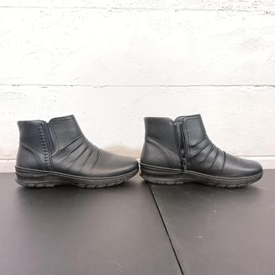 LOT 45: Women's Size 11 DolceVita Orelia Ankle Boots, Size 11 EasyStreet Slip Resistant Boots & Mid-Calf Sz 10.5" Faux...