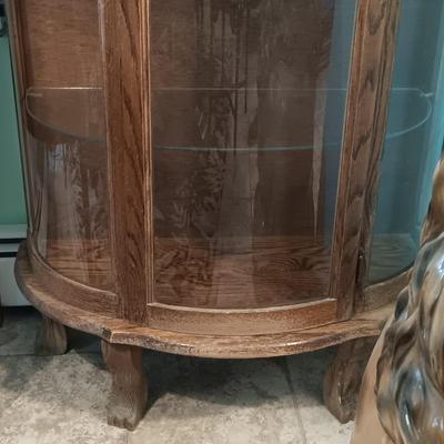 LOT 46: Vintage Curved Glass Curio Cabinet