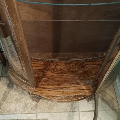 LOT 46: Vintage Curved Glass Curio Cabinet